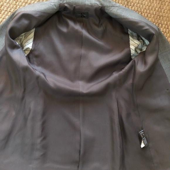 Wool Gabardine Glen Plaid Double Breasted Blazer - Picture 7 of 11